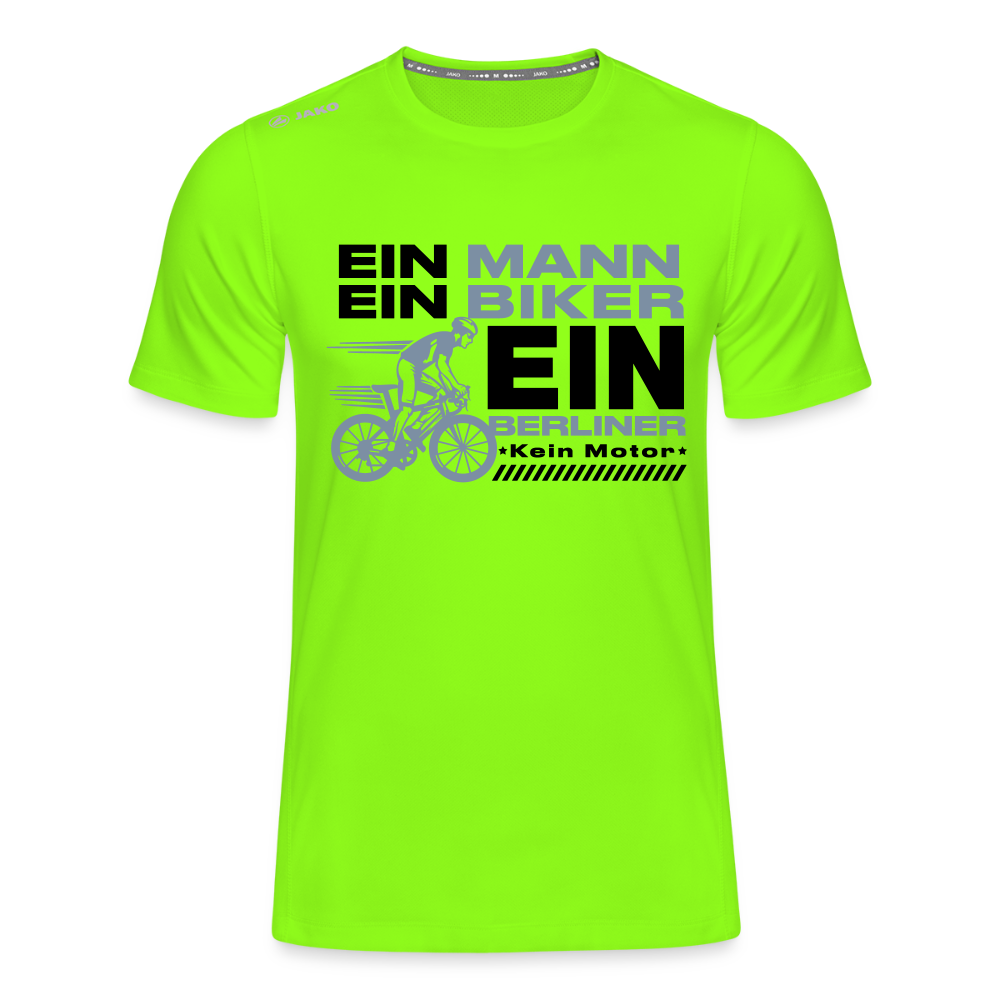 Ein Mann, Ein Biker, Ein Berliner - Männer Sport-Shirt - Neongrün