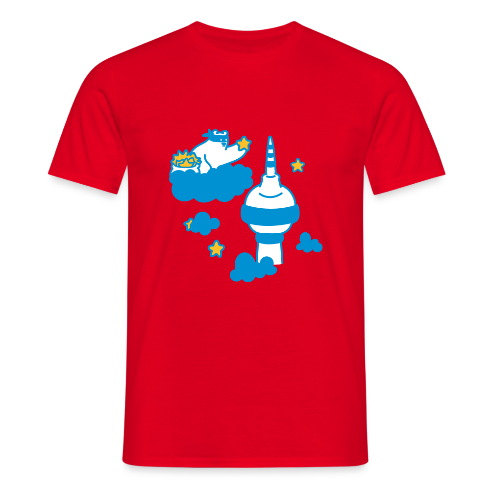 Berliner Bär bei Nacht - Männer Premium T-Shirt - Rot