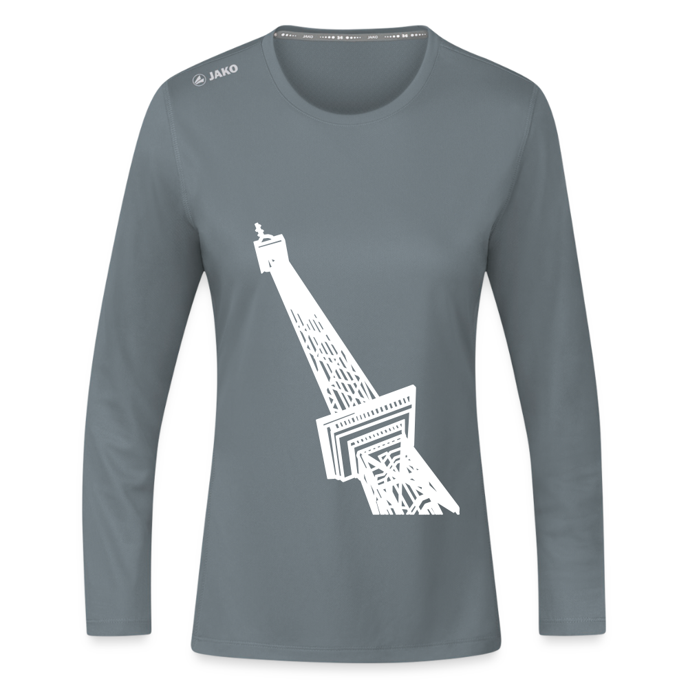Der Funkturm - Frauen Sport Langarmshirt - Grau
