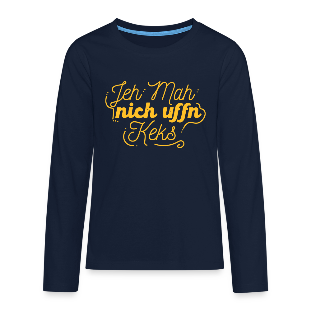 Jeh mah nich uffn Keks gelb - Teenager Langarmshirt - Navy