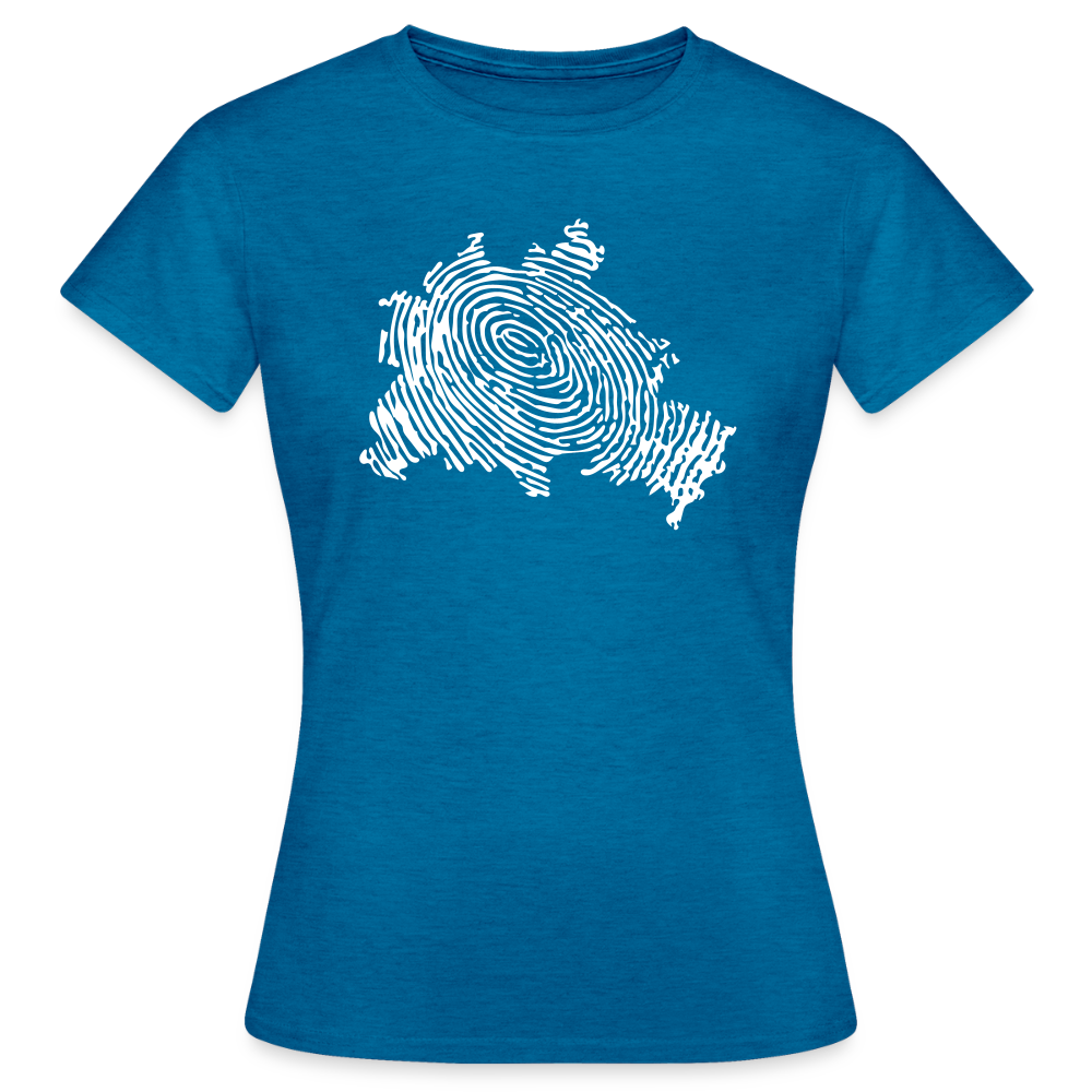 Berliner Finger - Frauen Premium T-Shirt - Antikblaues Saphir meliert