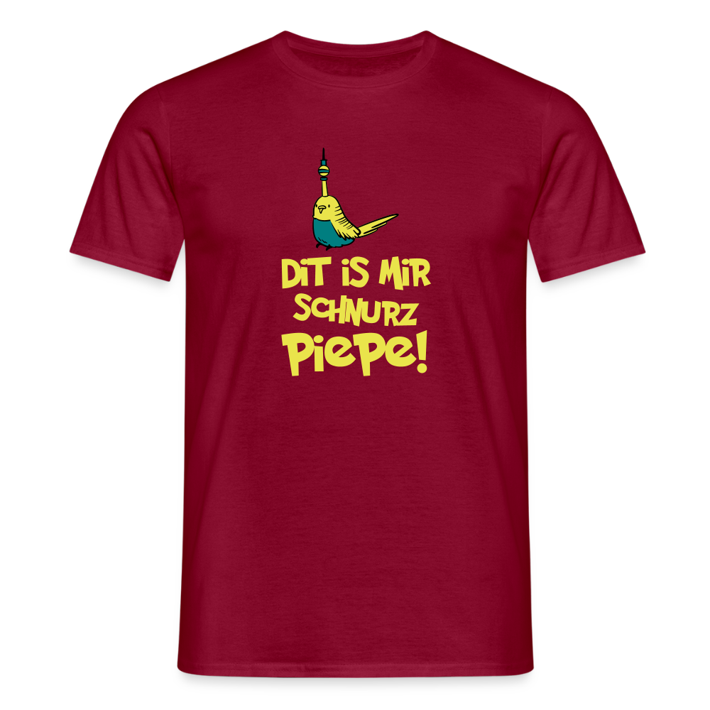 Schnurz Piepe mit Piep - Männer Premium T-Shirt - Ziegelrot