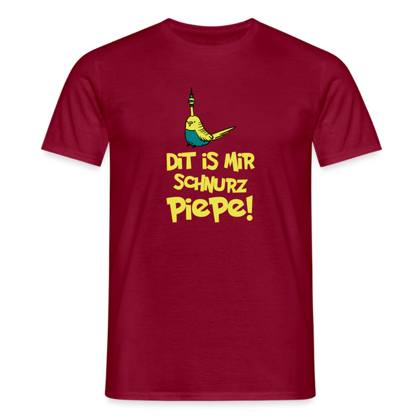 Schnurz Piepe mit Piep - Männer Premium T-Shirt - Ziegelrot