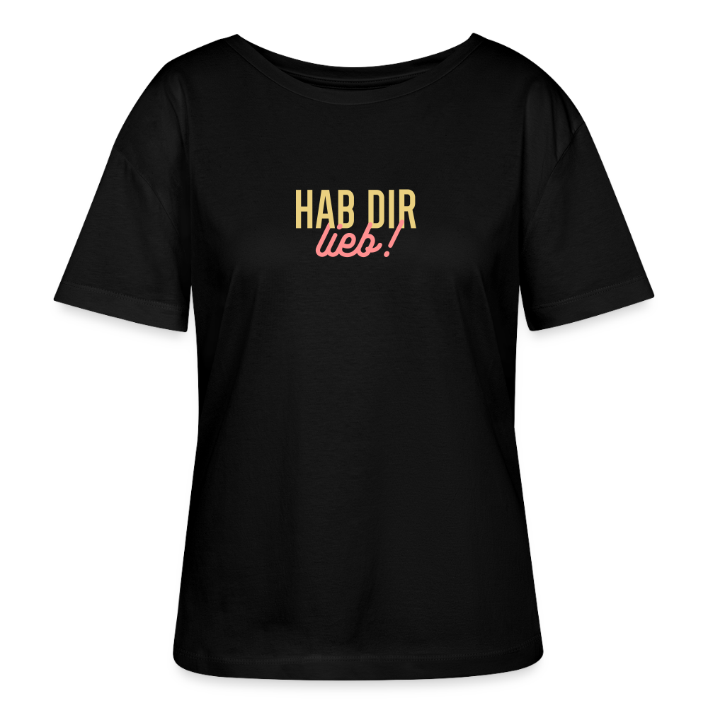 Hab Dir Lieb! - Relaxed Rundhals Frauen Bio-T-Shirt - Schwarz