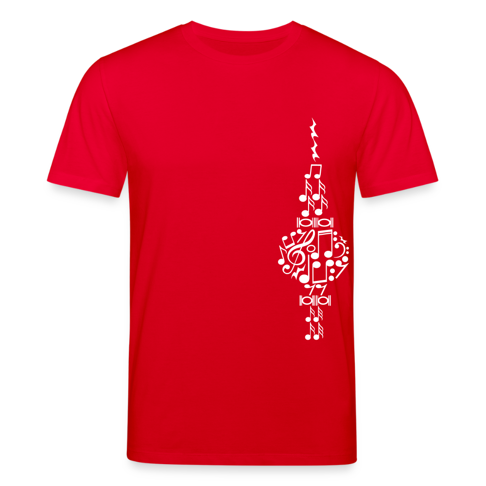 Fernsehturm der Noten - Unisex Bio T-Shirt - Rot