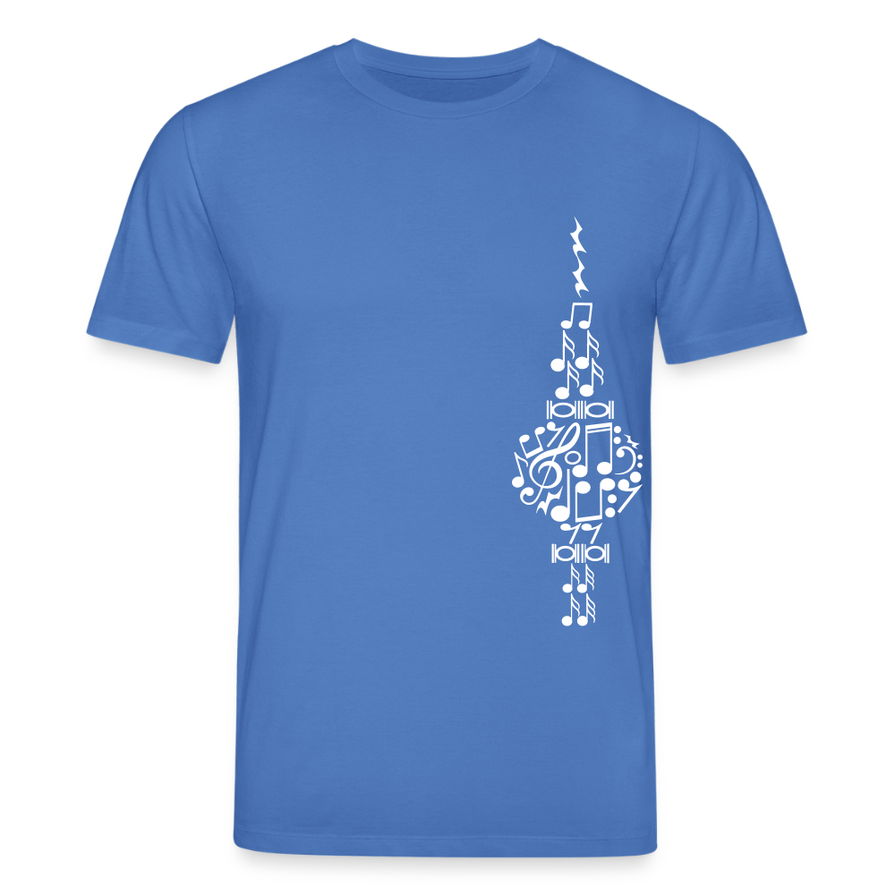 Fernsehturm der Noten - Unisex Bio T-Shirt - Achtsames Blau