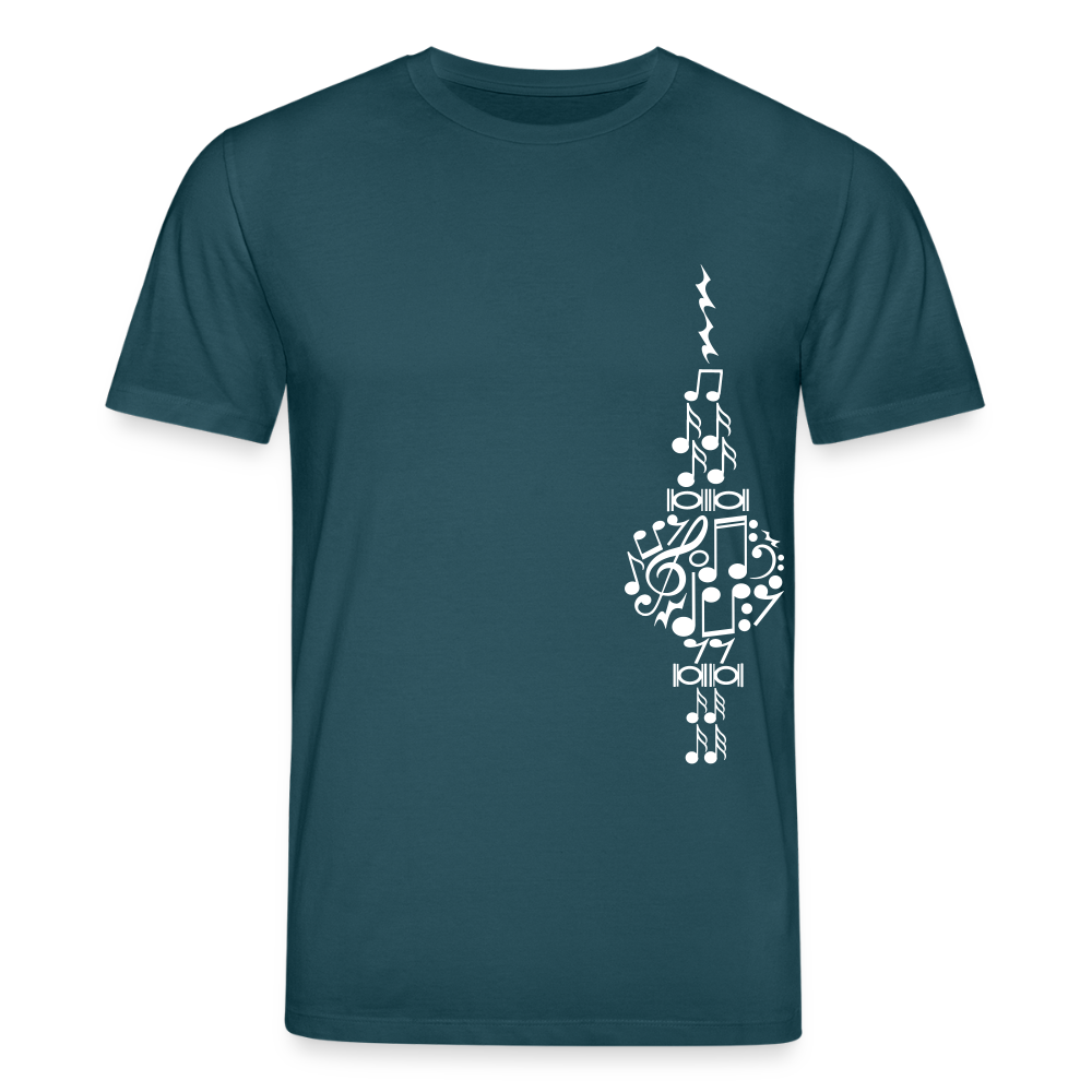 Fernsehturm der Noten - Unisex Bio T-Shirt - Dunkles Petrol
