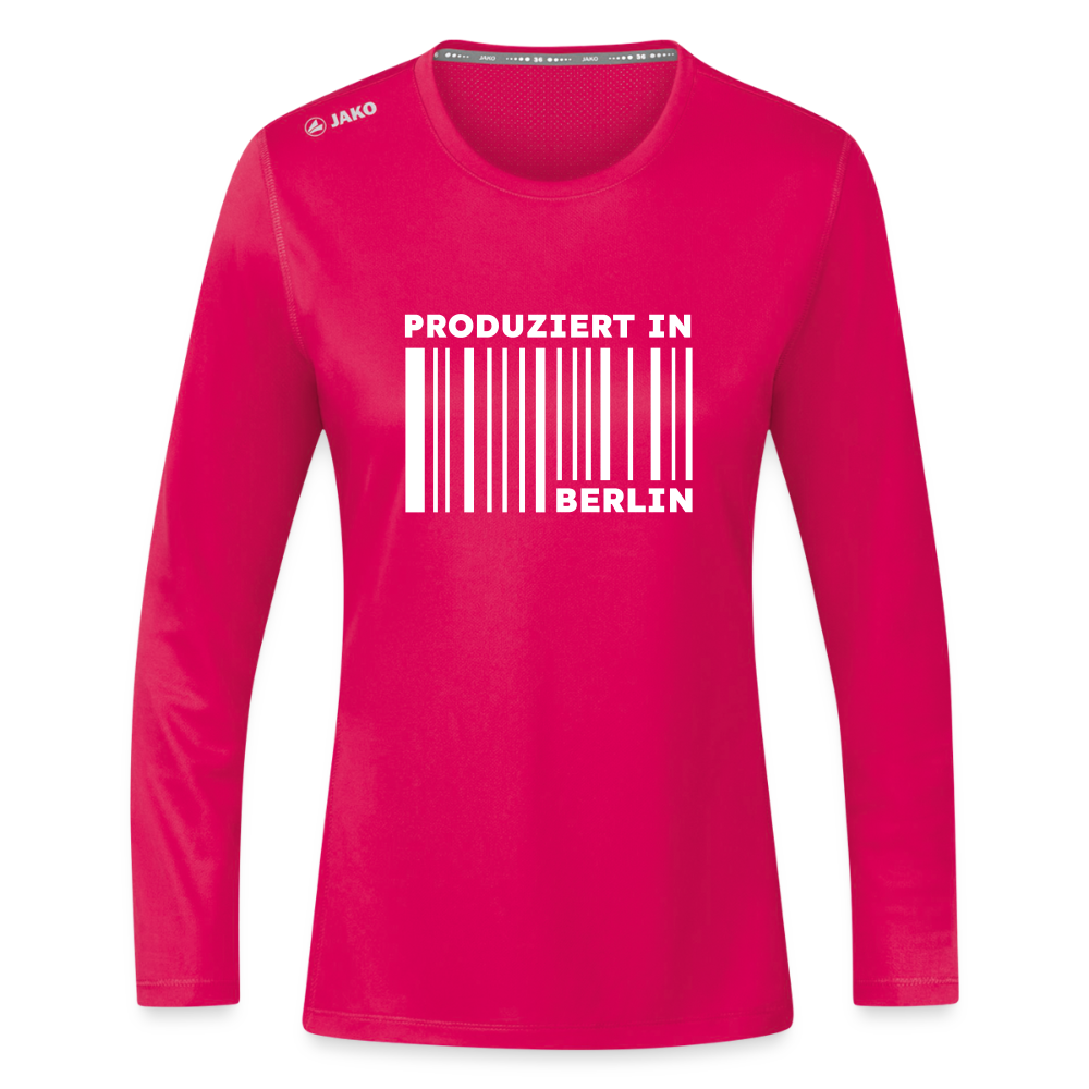 PRODUZIERT IN BERLIN - Frauen Sport Langarmshirt - dunkles Pink