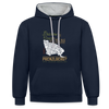 Prerow oder Prenzlberg - Kontrast Hoodie - Navy/Grau meliert