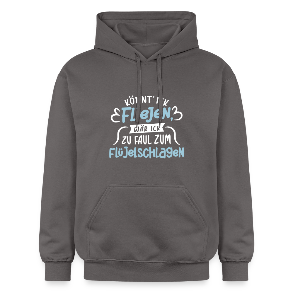 Könnt' ick fliejen, wär ick zu faul zum Flüjelschlagen - Hoodie - Dunkelgrau