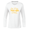 Jeh mah nich uffn Keks gelb - Frauen Sport Langarmshirt - Weiß