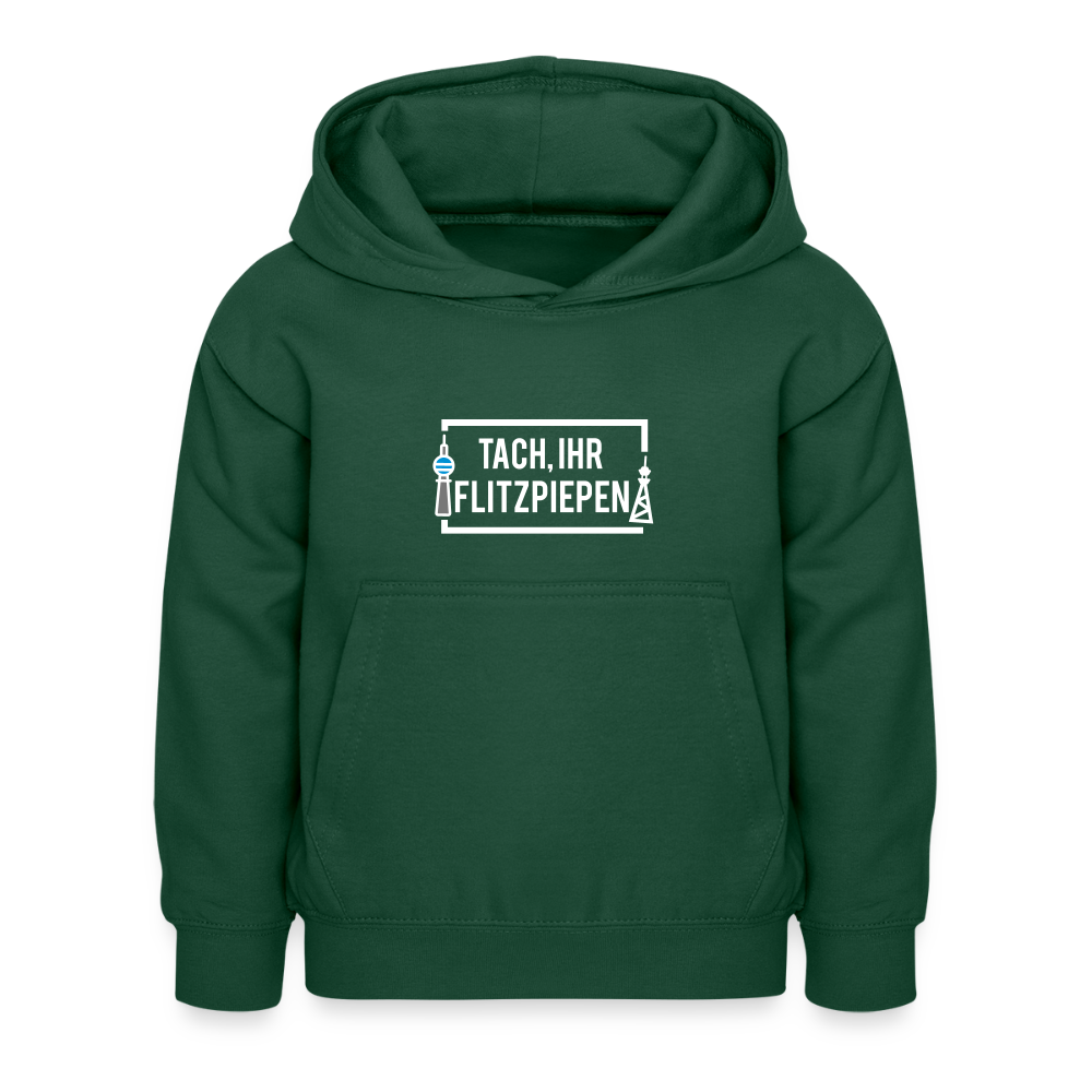 Tach ihr Flitzpiepen - weiß - Kinder Hoodie - Flaschengrün