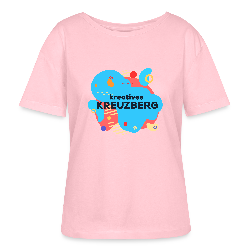 Kreatives Kreuzberg - Relaxed Rundhals Frauen Bio-T-Shirt - Hellrosa