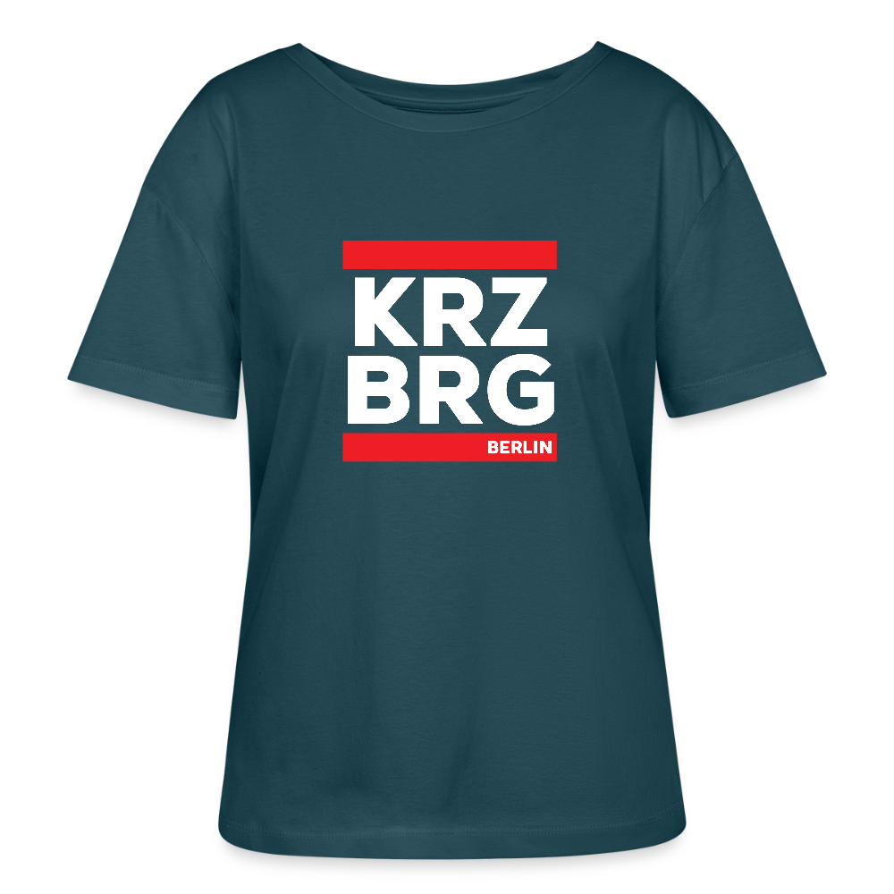 KRZBRG - Relaxed Rundhals Frauen Bio-T-Shirt - Dunkles Petrol