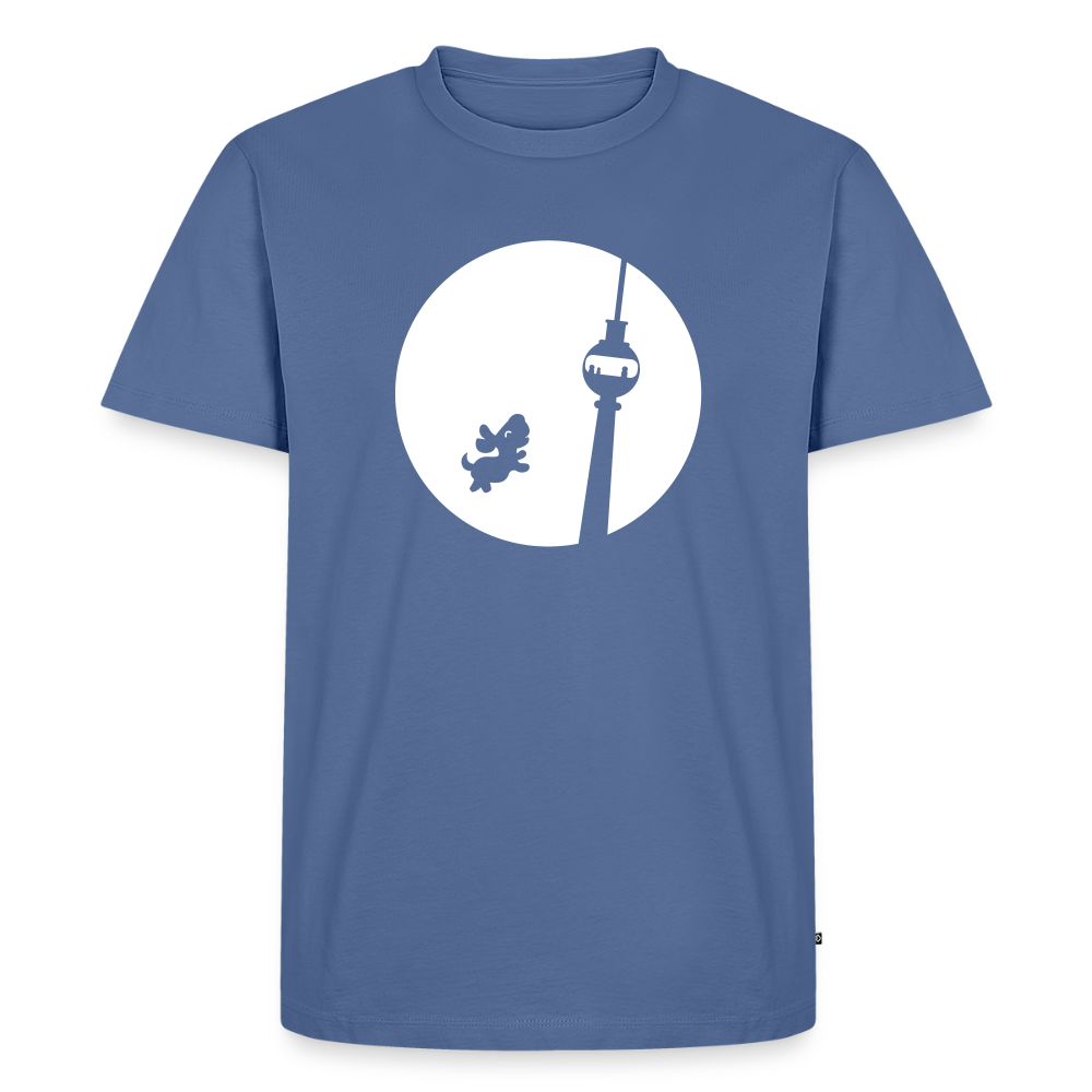 Hund am Fernsehturm - Männer Premium T-Shirt - Taubenblau