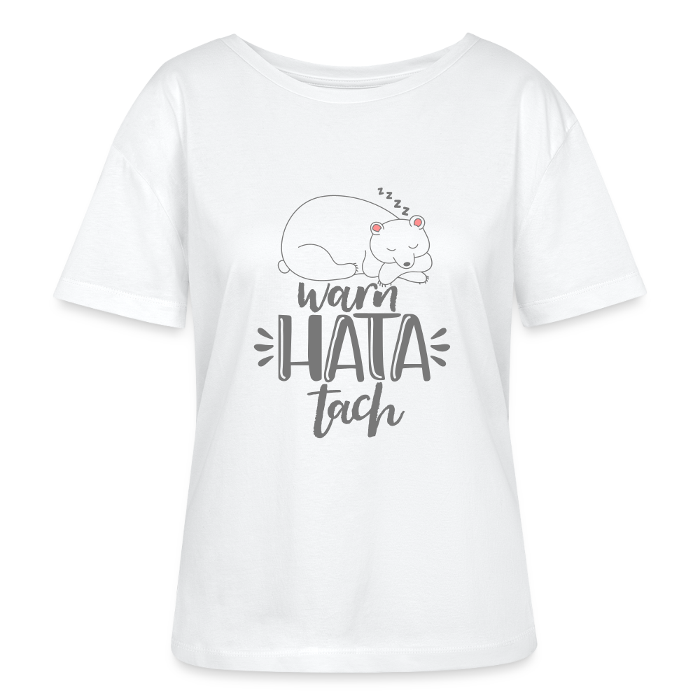 Warn hata Tach - Relaxed Rundhals Frauen Bio-T-Shirt - Weiß