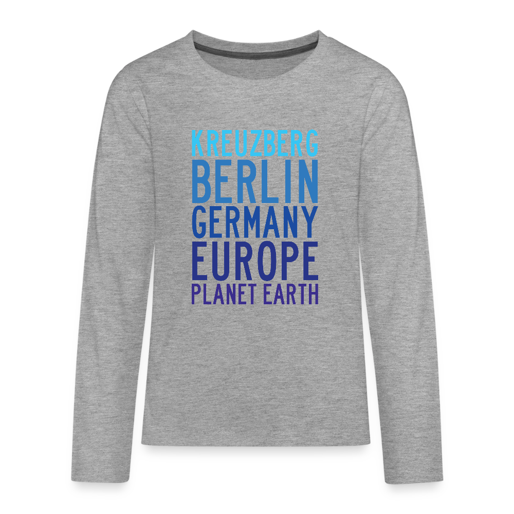 Kreuzberg - Planet Earth - Teenager Langarmshirt - Grau meliert