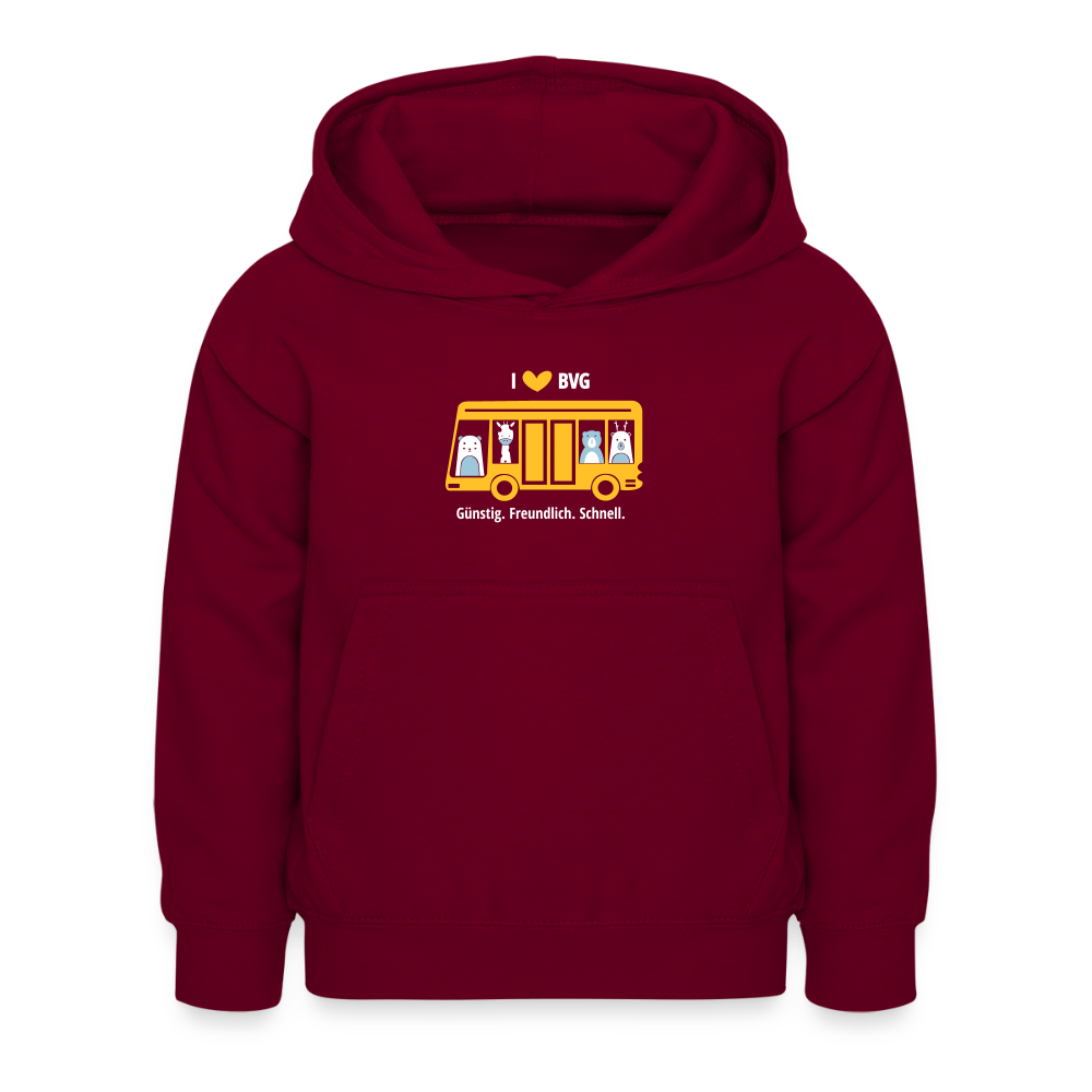 I love BVG - Kinder Hoodie - Bordeaux