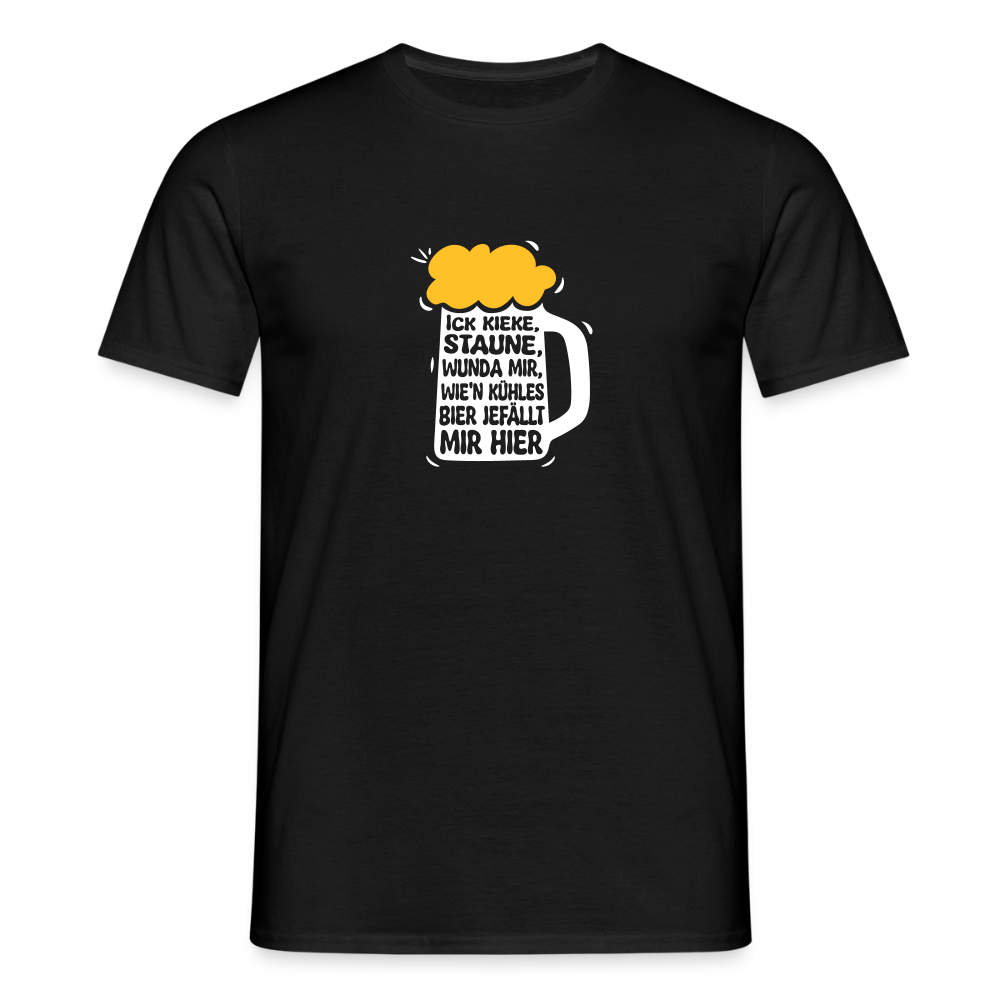 Ick kieke, staune, wunda mir, wie'n kühles Bier jefällt mir hier - Männer Premium T-Shirt - Schwarz