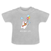 Der Bär fliegt - Baby T-Shirt - Grau meliert