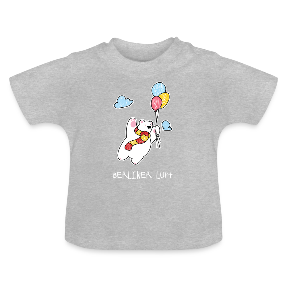 Der Bär fliegt - Baby T-Shirt - Grau meliert