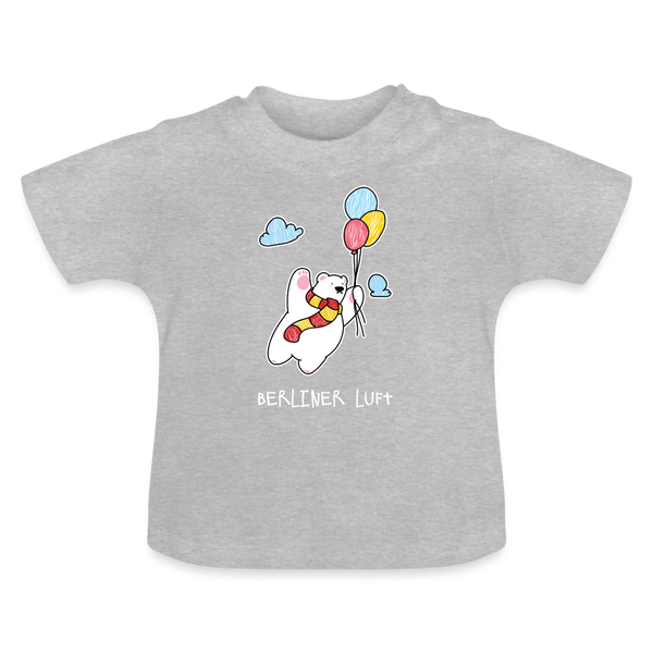 Der Bär fliegt - Baby T-Shirt - Grau meliert