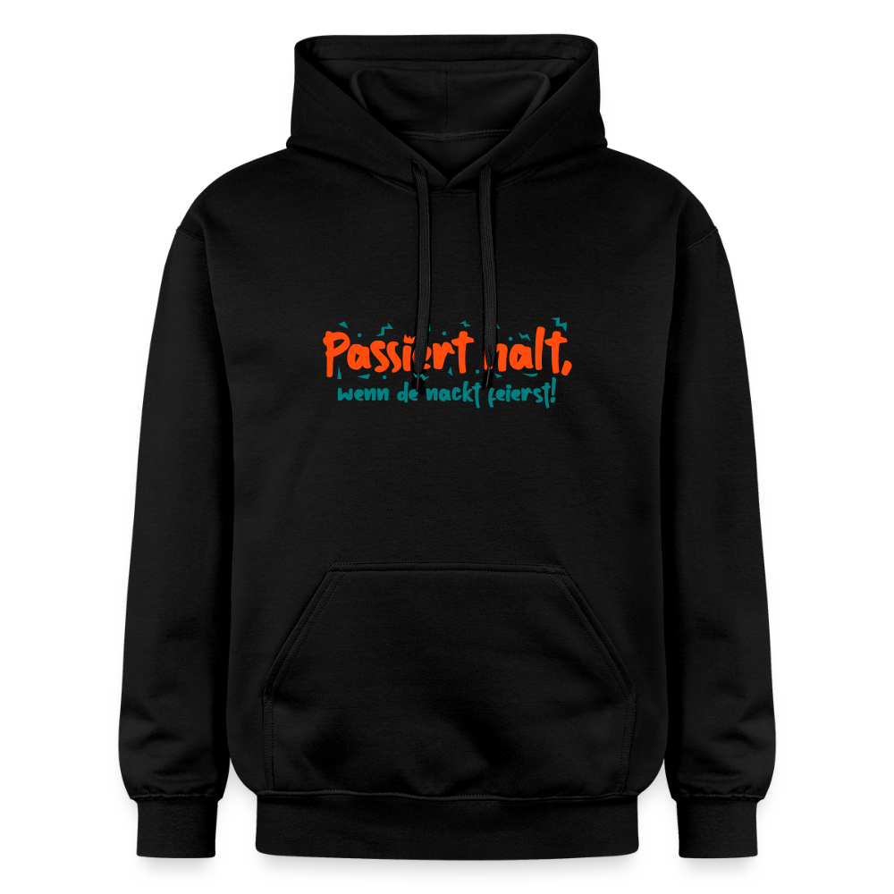 Passiert halt, wenn de nackt feierst! - Hoodie - Schwarz