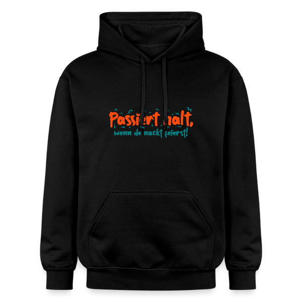 Passiert halt, wenn de nackt feierst! - Hoodie - Schwarz