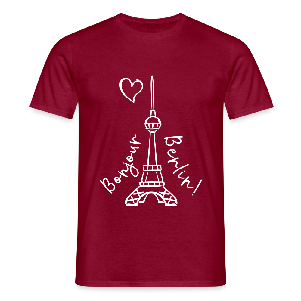 Eiffelturm in Berlin Bonjour - Männer Premium T-Shirt - Ziegelrot
