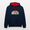 Franz-Neumann-Platz - Kontrast Hoodie - Navy/Rot