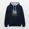 Tegernsee oder Tempelhof - Kontrast Hoodie - Navy/Grau meliert