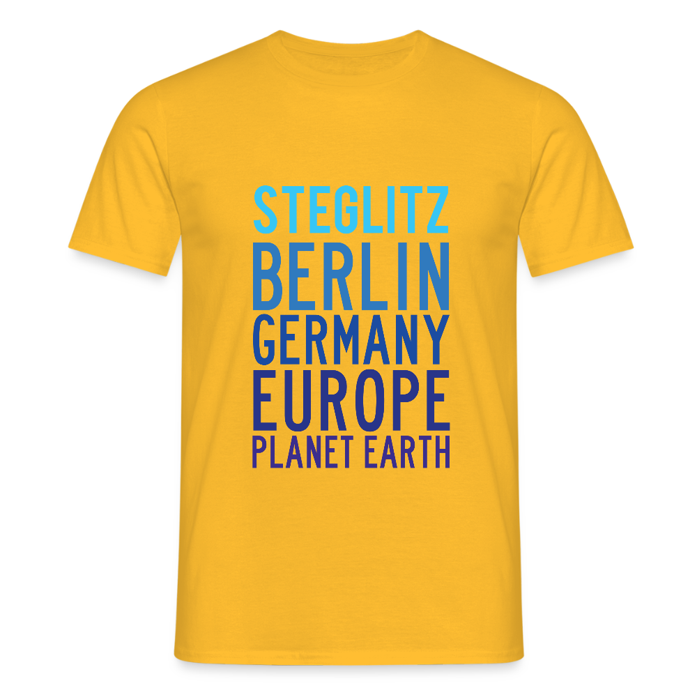 Steglitz Planet Earth - Männer Premium T-Shirt - Gelb