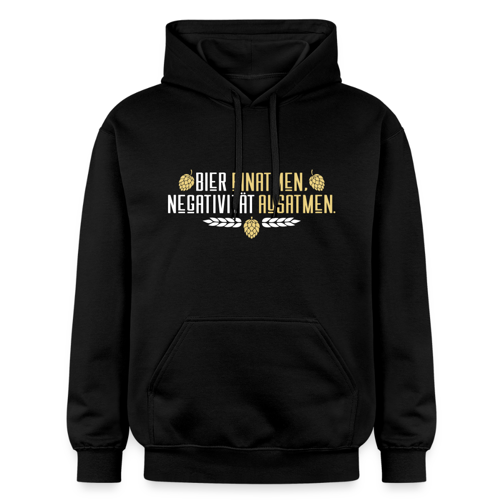 Bier einatmen, Negativität ausatmen. - Hoodie - Schwarz