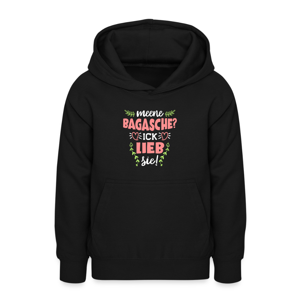 Meene Bagasche Ick Lieb Sie - Teenager Hoodie - Schwarz