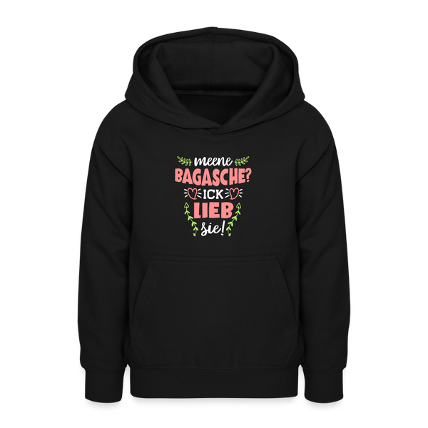 Meene Bagasche Ick Lieb Sie - Teenager Hoodie - Schwarz