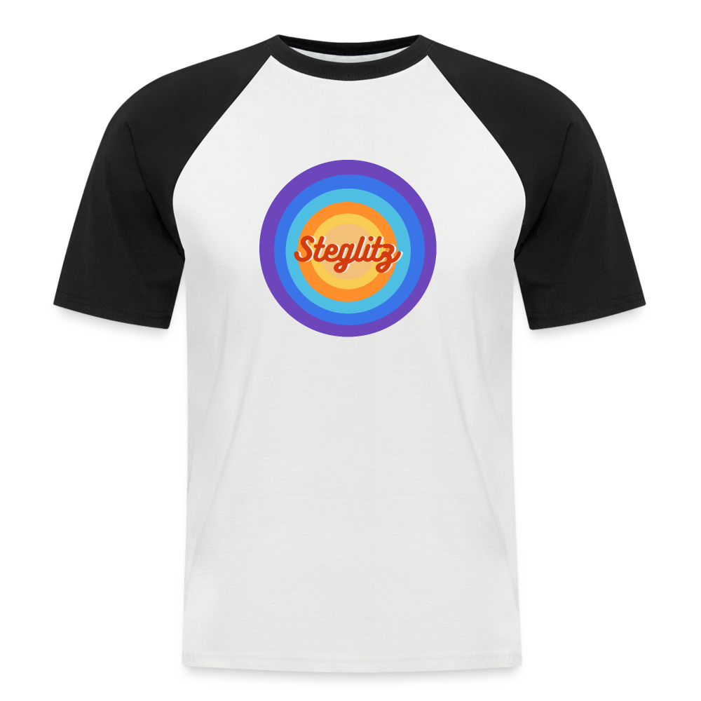 Steglitz Retro - Männer Baseball T-Shirt - Weiß/Schwarz