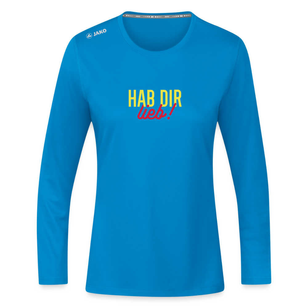 Hab Dir Lieb! - Frauen Sport Langarmshirt - Saphirblau