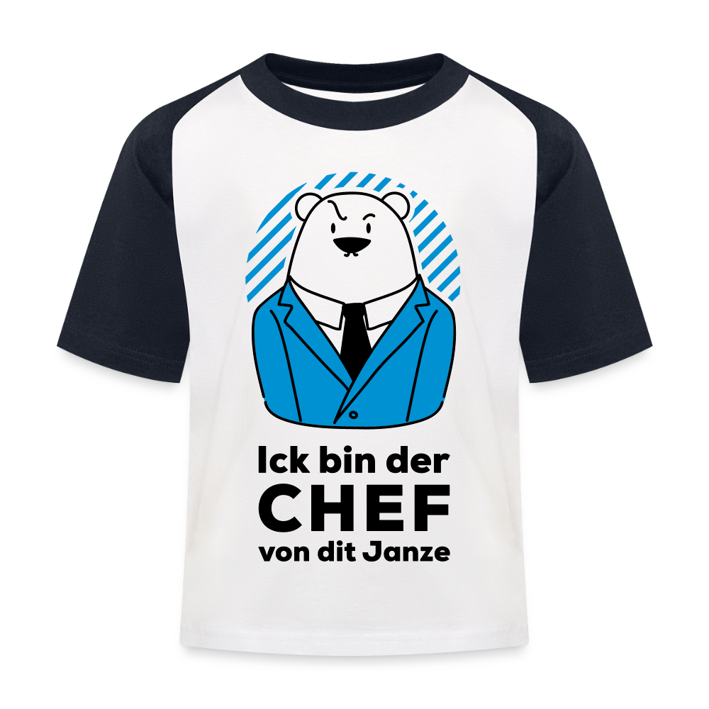 Chef - Kinder Baseball T-Shirt - Weiß/Navy
