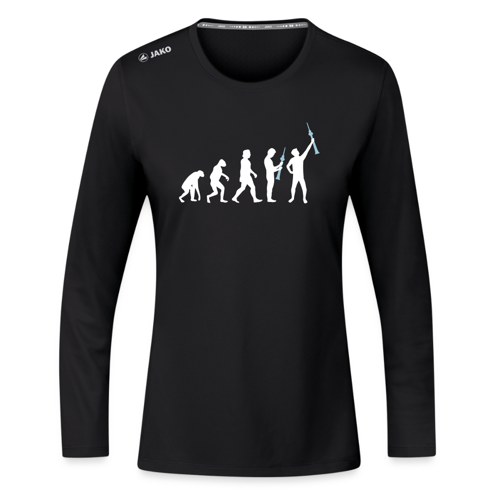 Evolution - Frauen Sport Langarmshirt - Schwarz