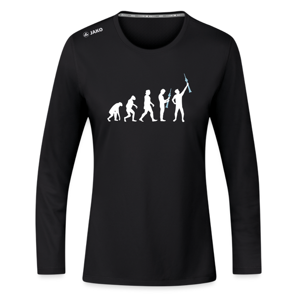 Evolution - Frauen Sport Langarmshirt - Schwarz