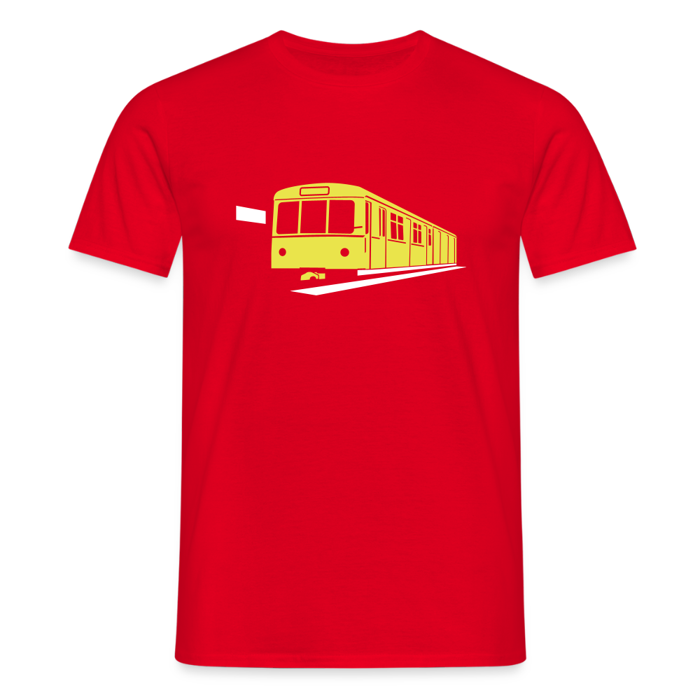 Die U-Bahn kommt - Männer Premium T-Shirt - Rot