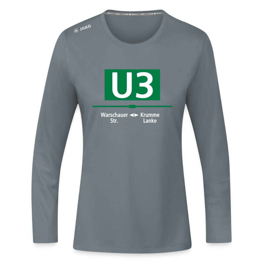 U3 - Frauen Sport Langarmshirt - Grau