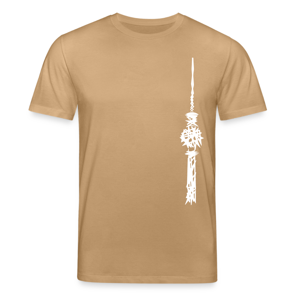 Fernsehturm Zick zack - Unisex Bio T-Shirt - Karamell 