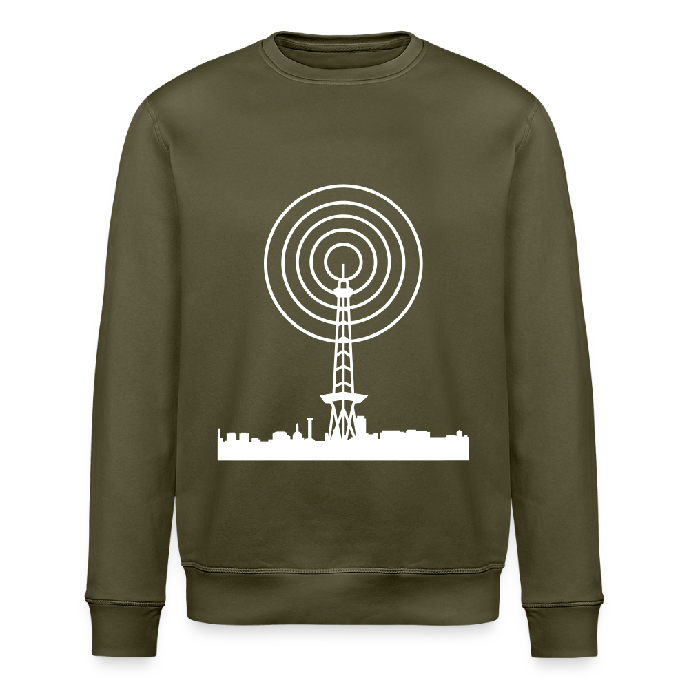 Funkturm im Fokus - Unisex Bio Sweatshirt - Khaki