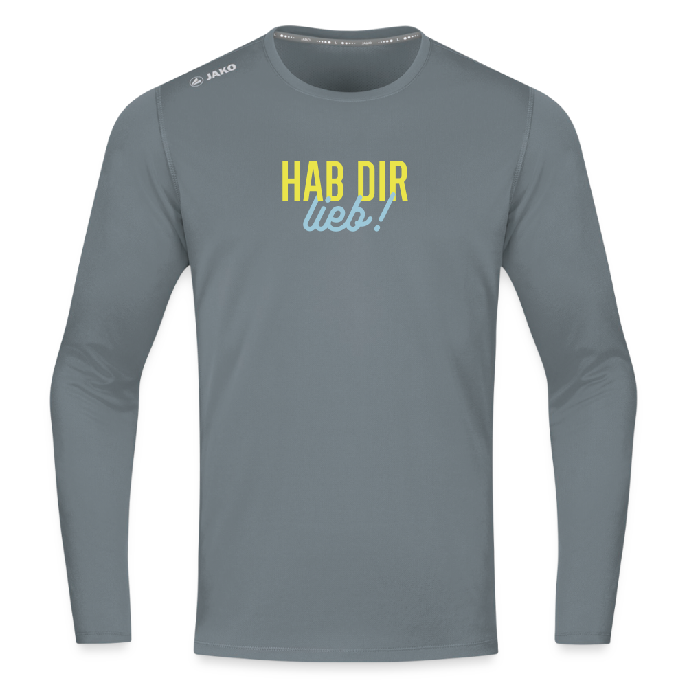 Hab Dir Lieb! - Männer Sport Langamshirt - Grau