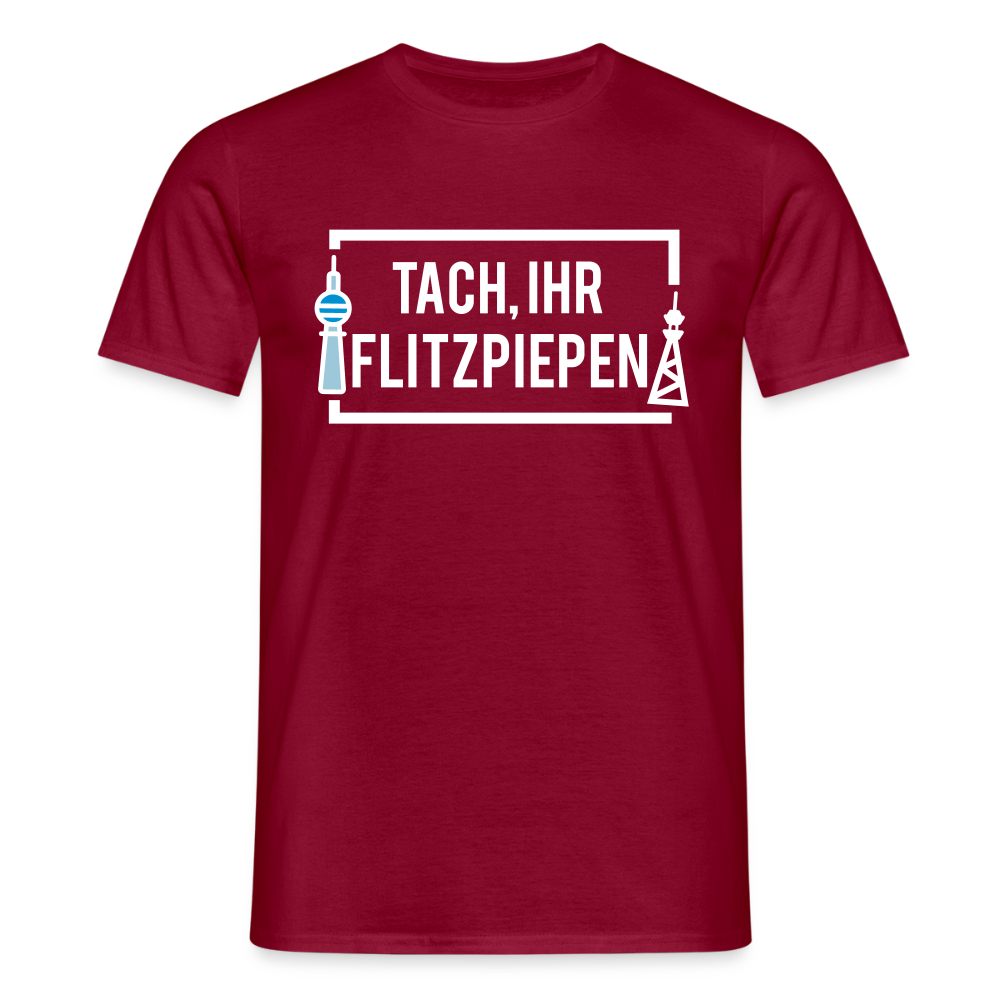 Tach ihr Flitzpiepen - Männer Premium T-Shirt - Ziegelrot