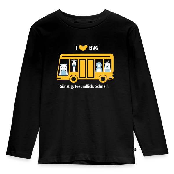 I love BVG - Kinder Langarmshirt - Schwarz
