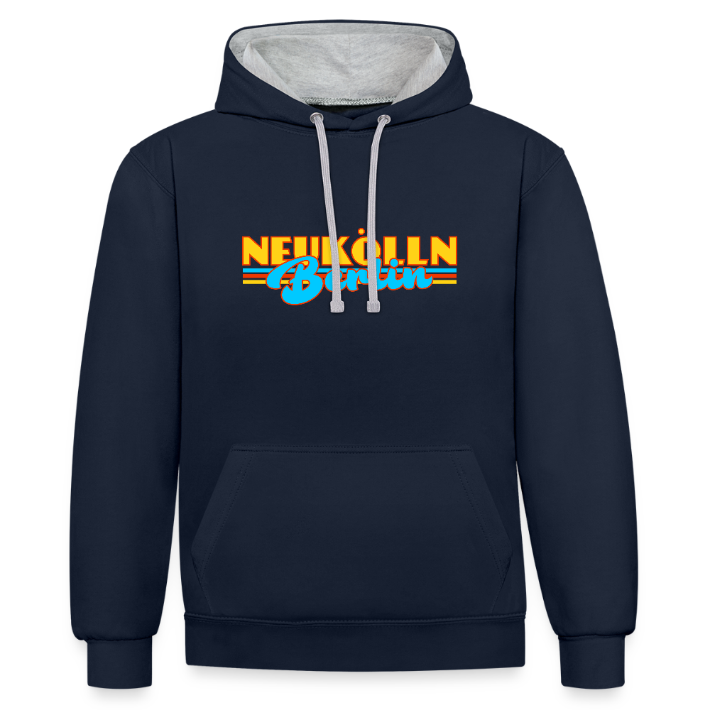 Neukölln Berlin Retro - Unisex Hoodie - Navy/Grau meliert