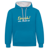 Episch! Von Jeburt an - Kontrast Hoodie - Pfauenblau/Grau meliert