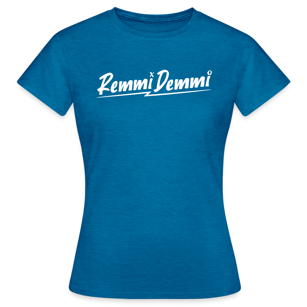 Remmi Demmi - Frauen Premium T-Shirt - Antikblaues Saphir meliert